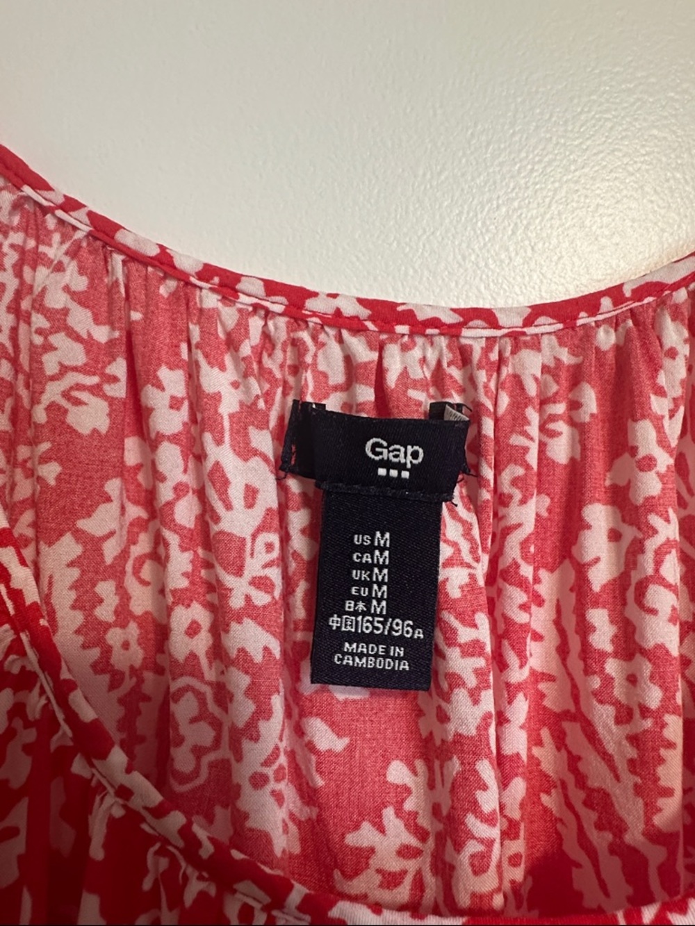GAP Red and White Floral Spaghetti-Strap Tank - Picture 2 of 3